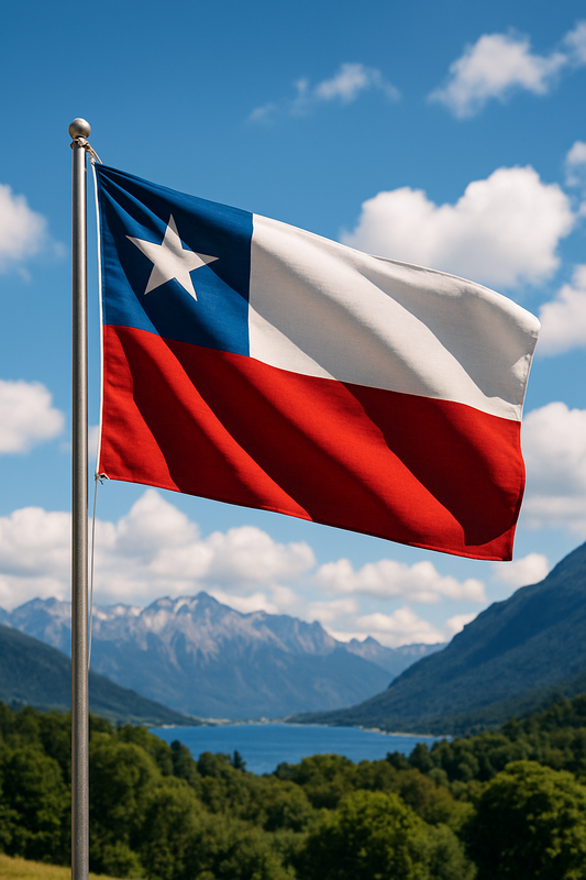 BANDERA CHILENA DE GENERO 2 TAMAÑOS