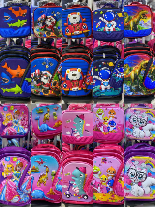 MOCHILA TRIPACK CON RUEDAS KAWAII