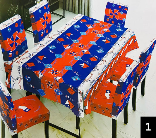 SET DIECIOCHERO MANTEL + 6 FUNDAS PARA SILLA